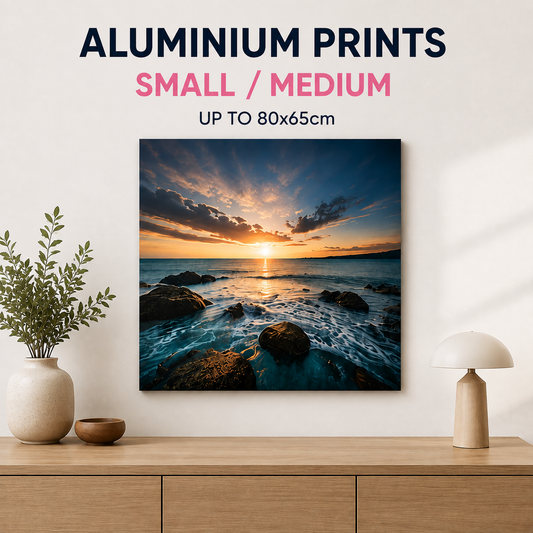 TrueLumi® Aluminium Prints, Small & Medium (up to 80 × 55 cm)