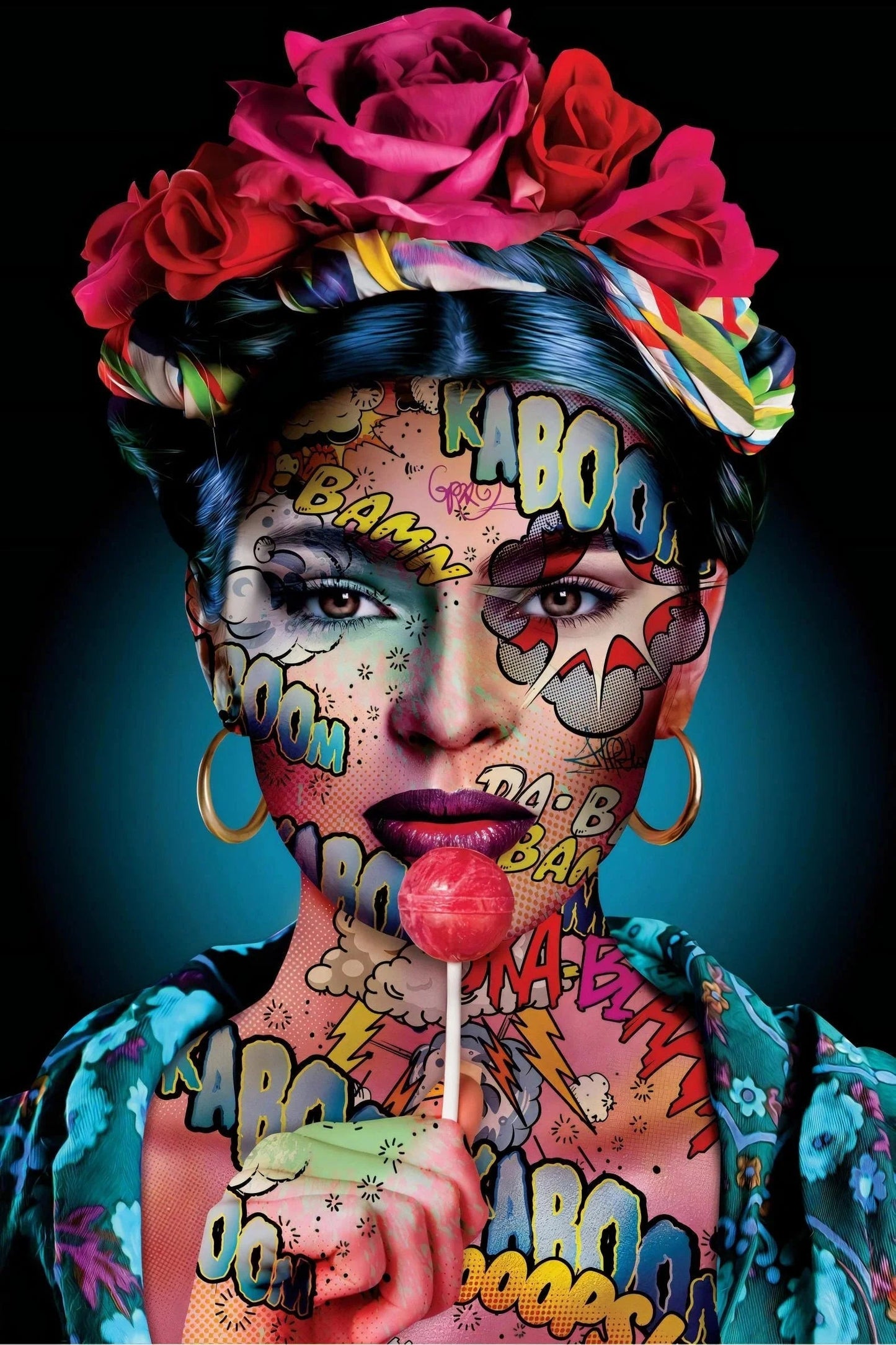 Frida Kaboom By Monika Nowak • Handcrafted Dibond® Art